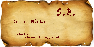 Simor Márta névjegykártya